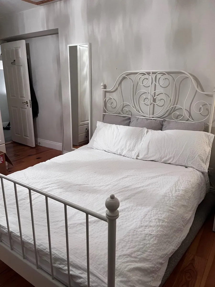 IKEA white metal frame double bed - Image 3