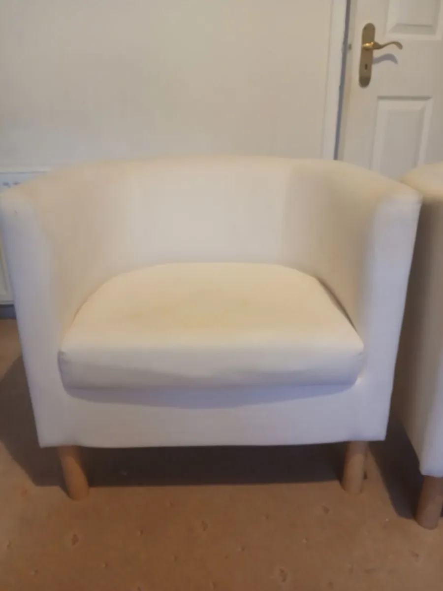 Cream Arm Chairs - Image 2