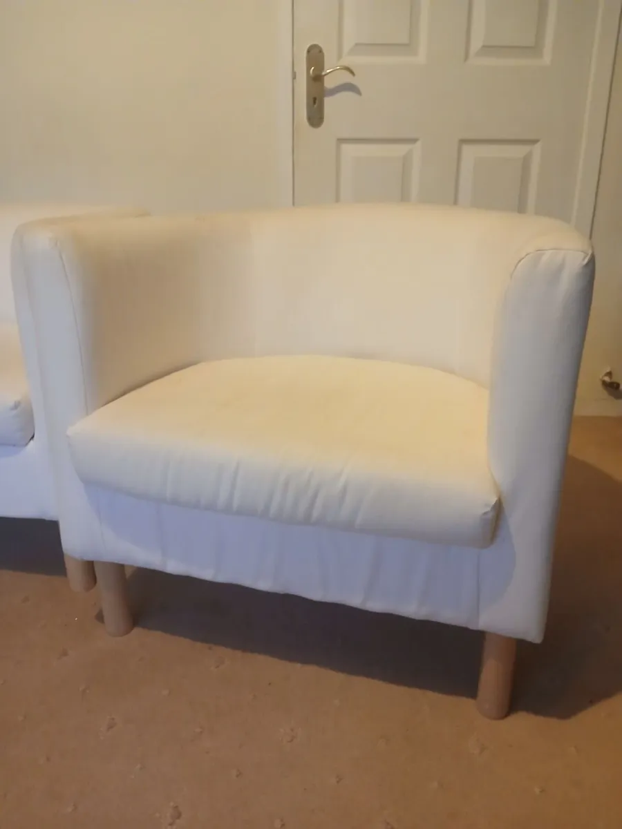 Cream Arm Chairs - Image 3