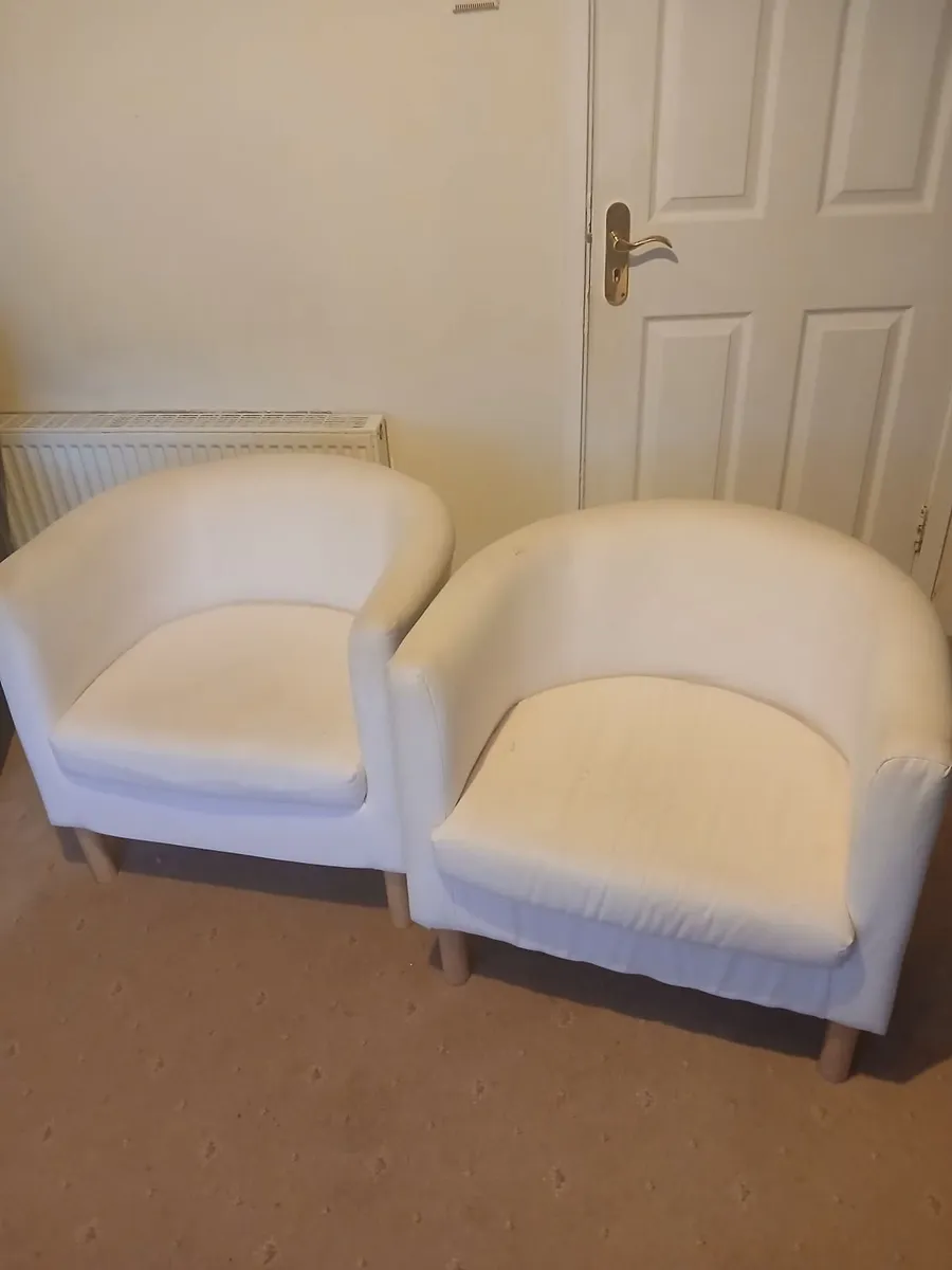 Cream Arm Chairs - Image 1