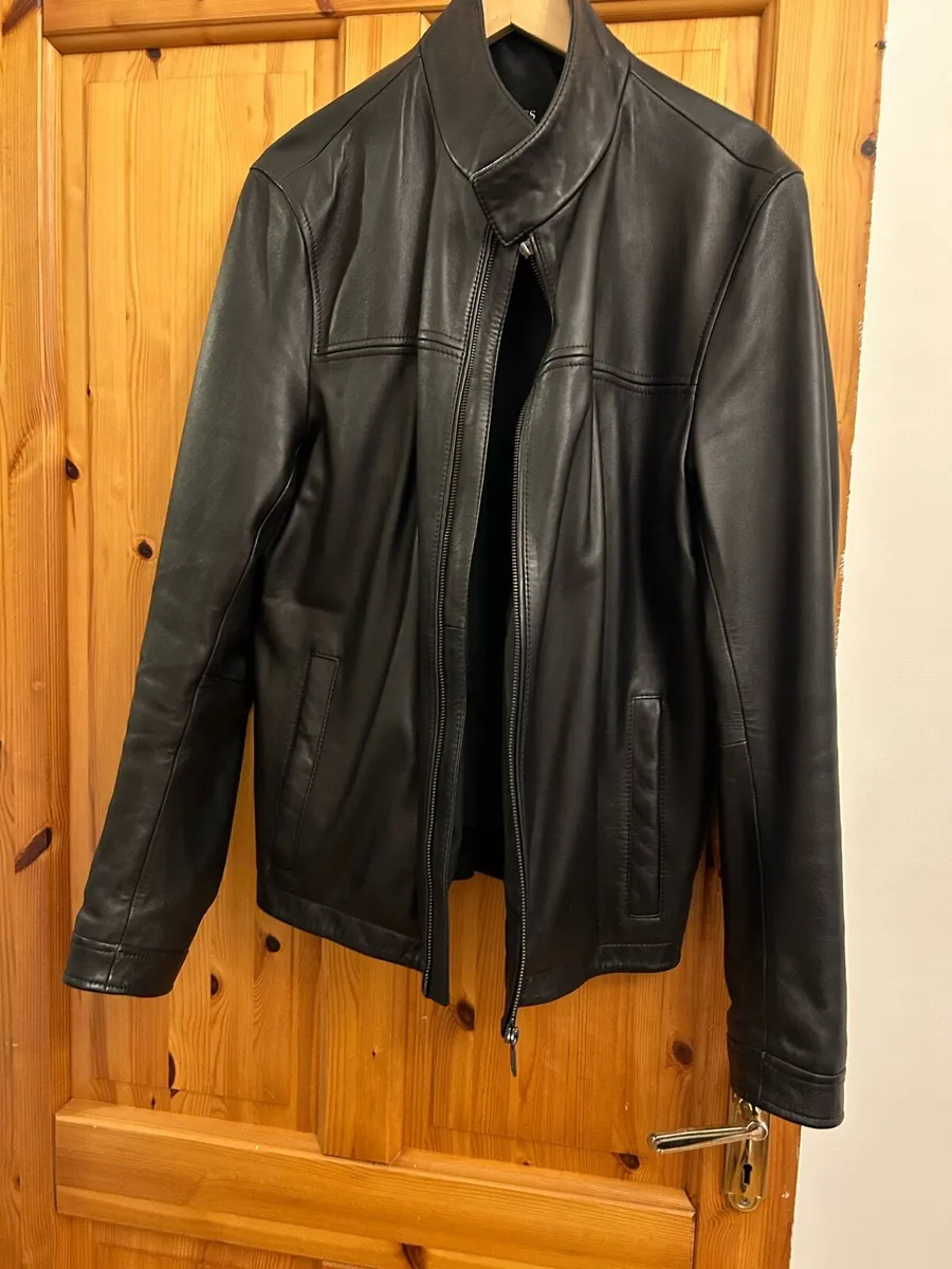 Hugo Boss Mens Brown leather Jacket - Excellent - Image 1