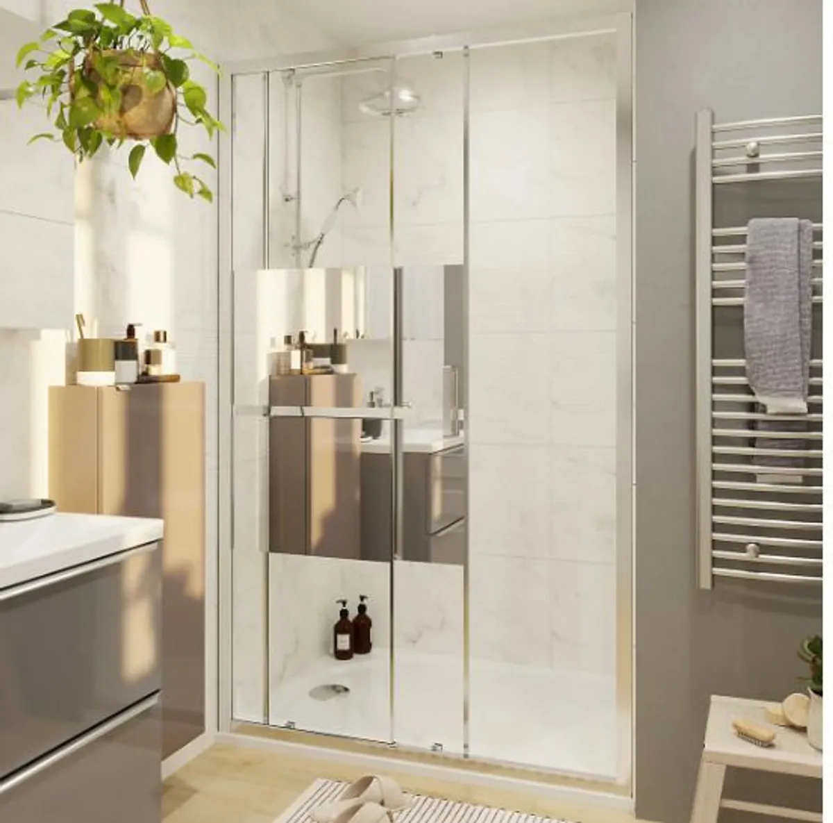 NEW Siemens GoodHome Ledava Sliding Shower Door (120cm) - B&Q