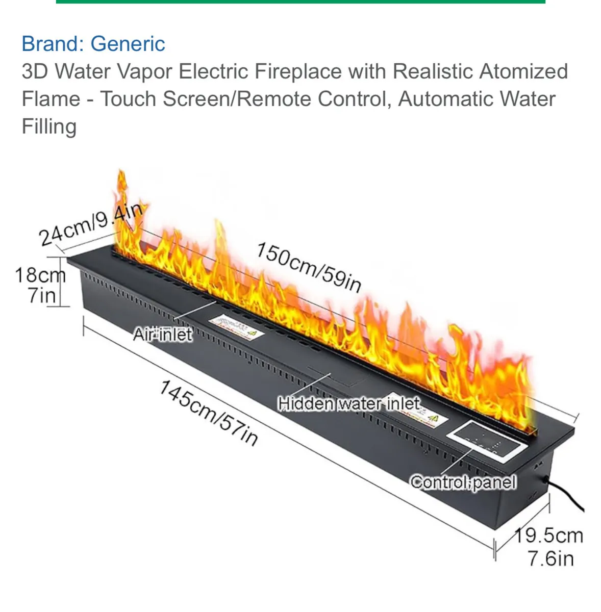 3D water Vapor Electric Fire - Image 2