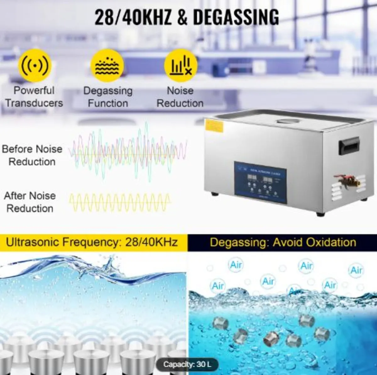 30L Ultrasonic Cleaner Dual Frequency Ultrasonic - Image 2
