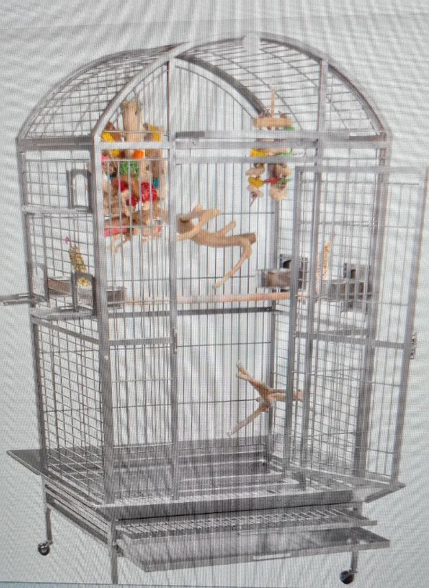 Mini Tabletop Java Tree + large Parrot Cage - Image 1