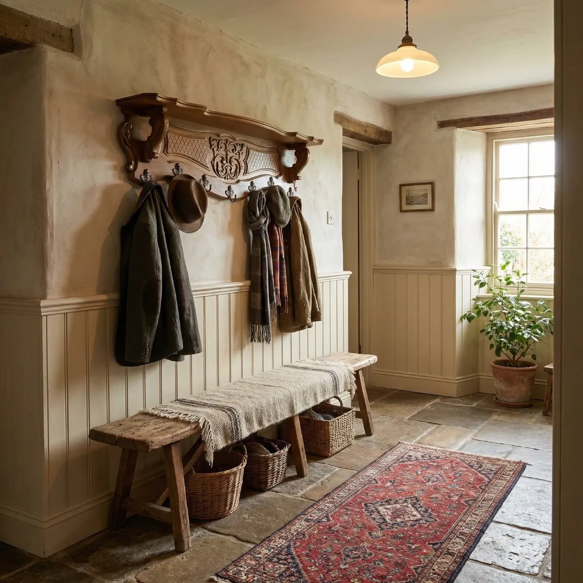 very nice old coat and hat rack