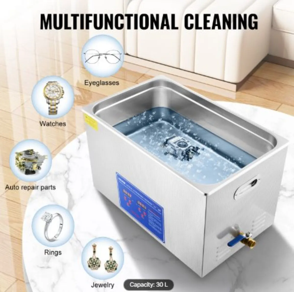 Professional Ultrasonic Cleaner, 30 L Ultrasonic - Image 3