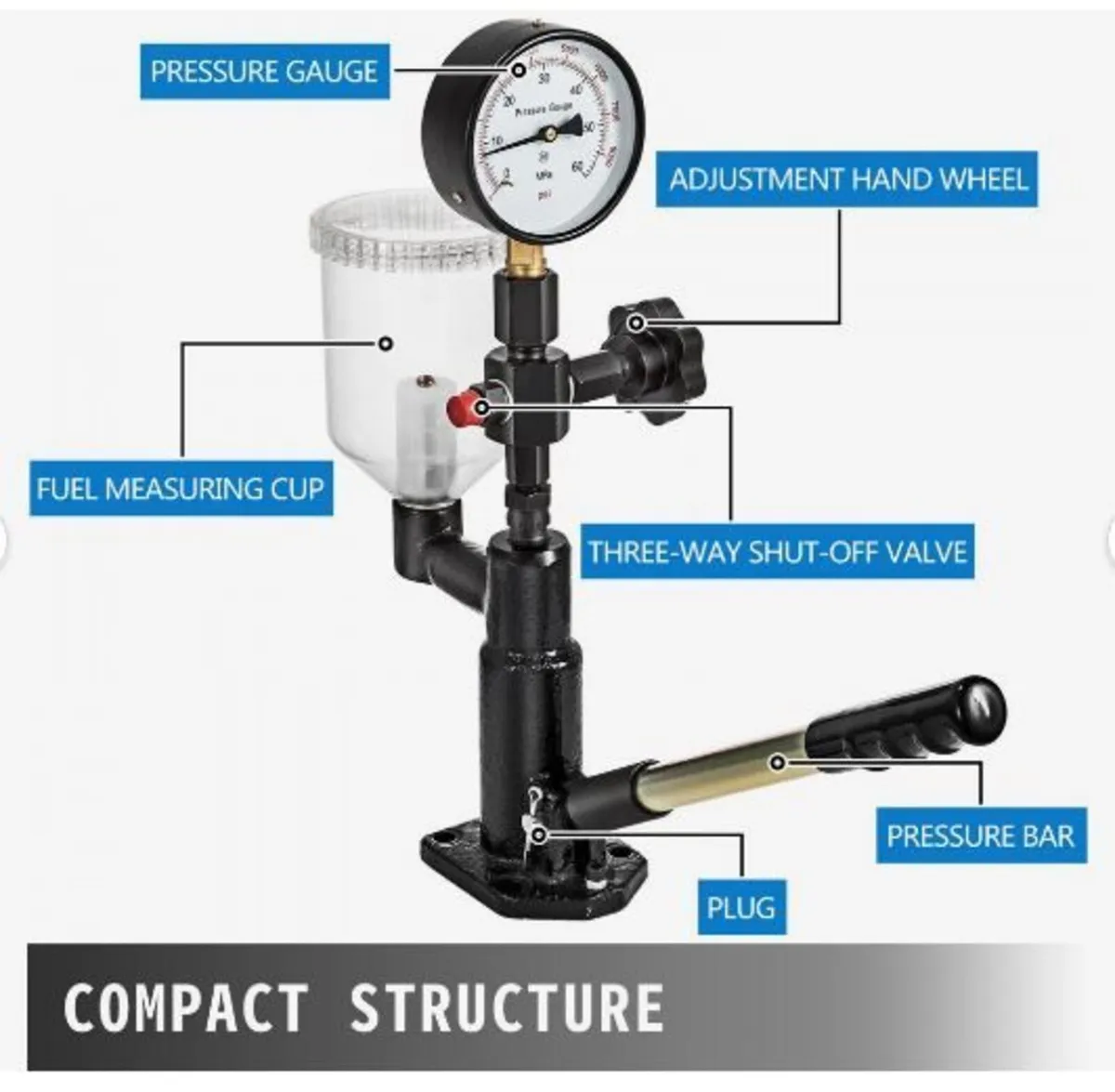 600 Bar Injector Tester 0.8L Fuel Pressure - Image 2