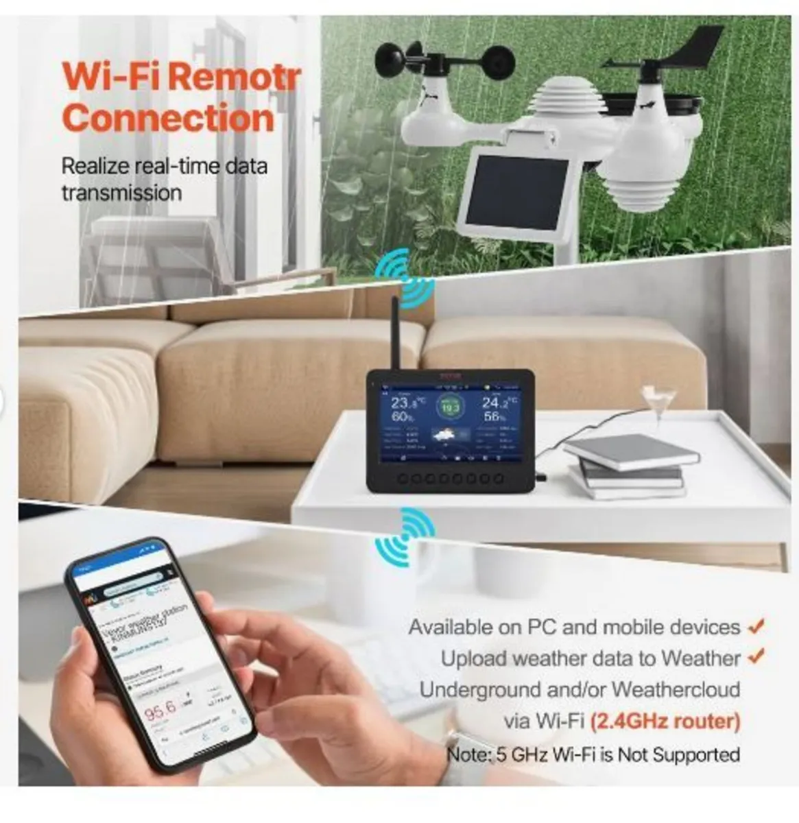 7-in-1 Wi-Fi Weather Station 186mm - Image 2