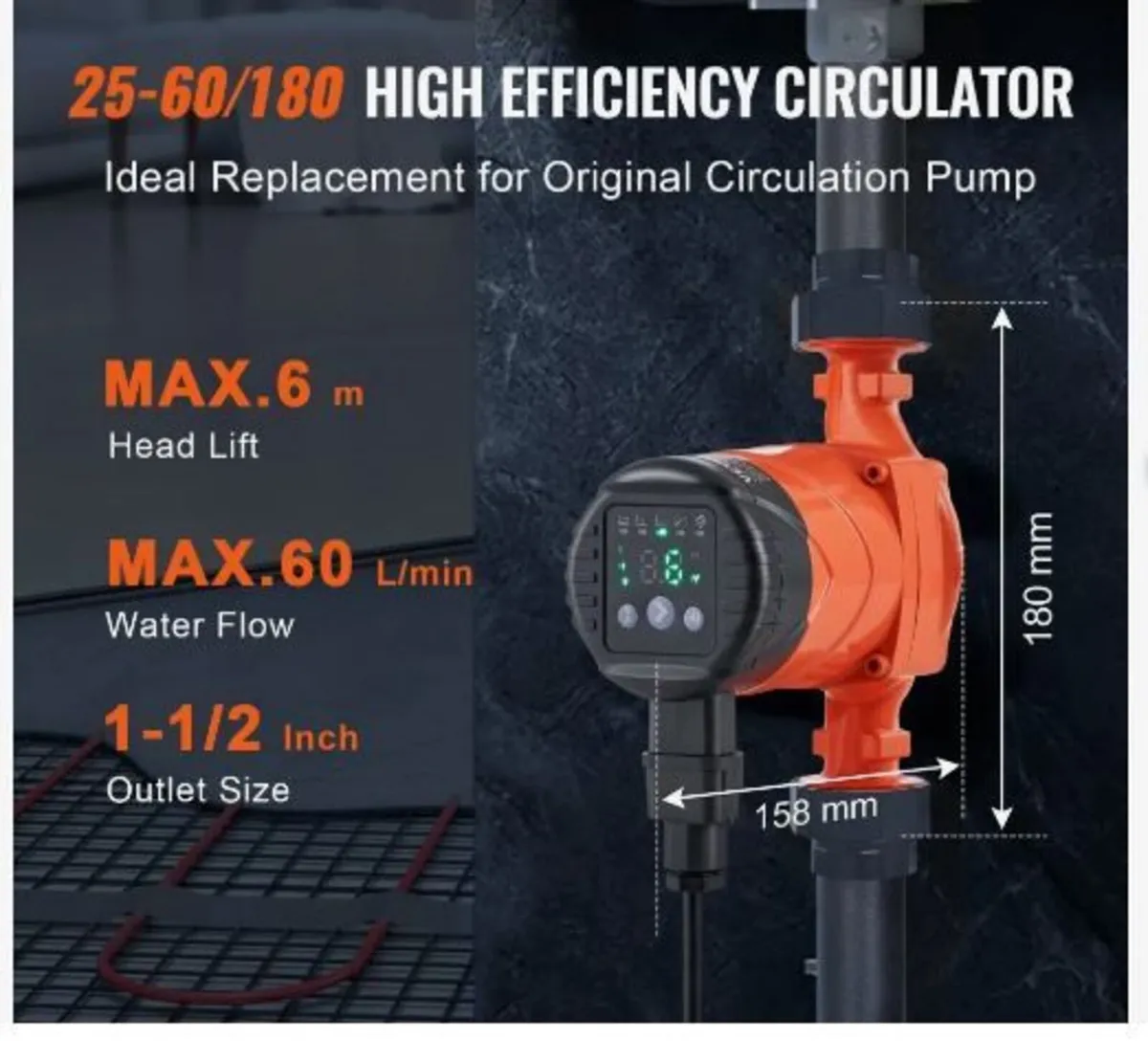 LPS25-6BP-180 Hot Water Recirculating Pump - Image 2