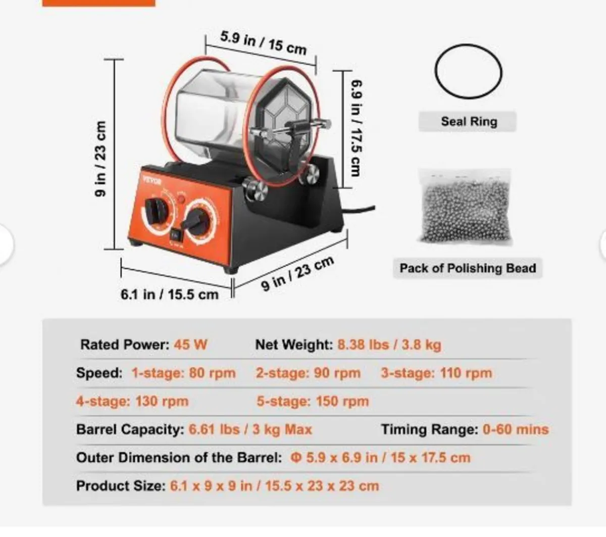 3kg Rotary Tumbler Surface Polisher Jewelry - Image 3