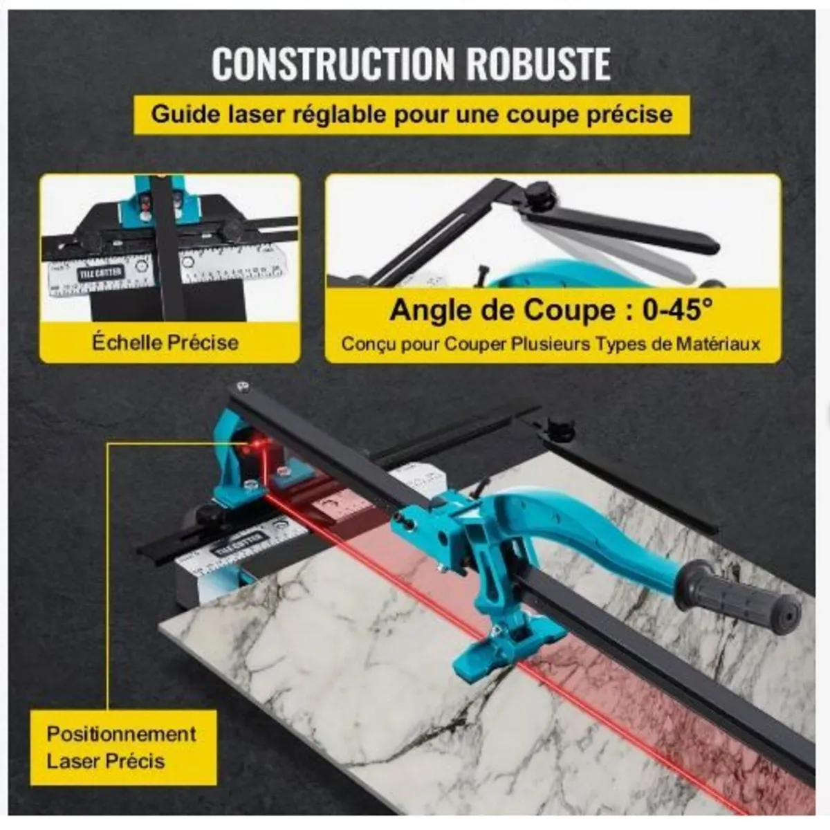 47 Inch Tile Cutter Single Rail Double Brackets - Image 1