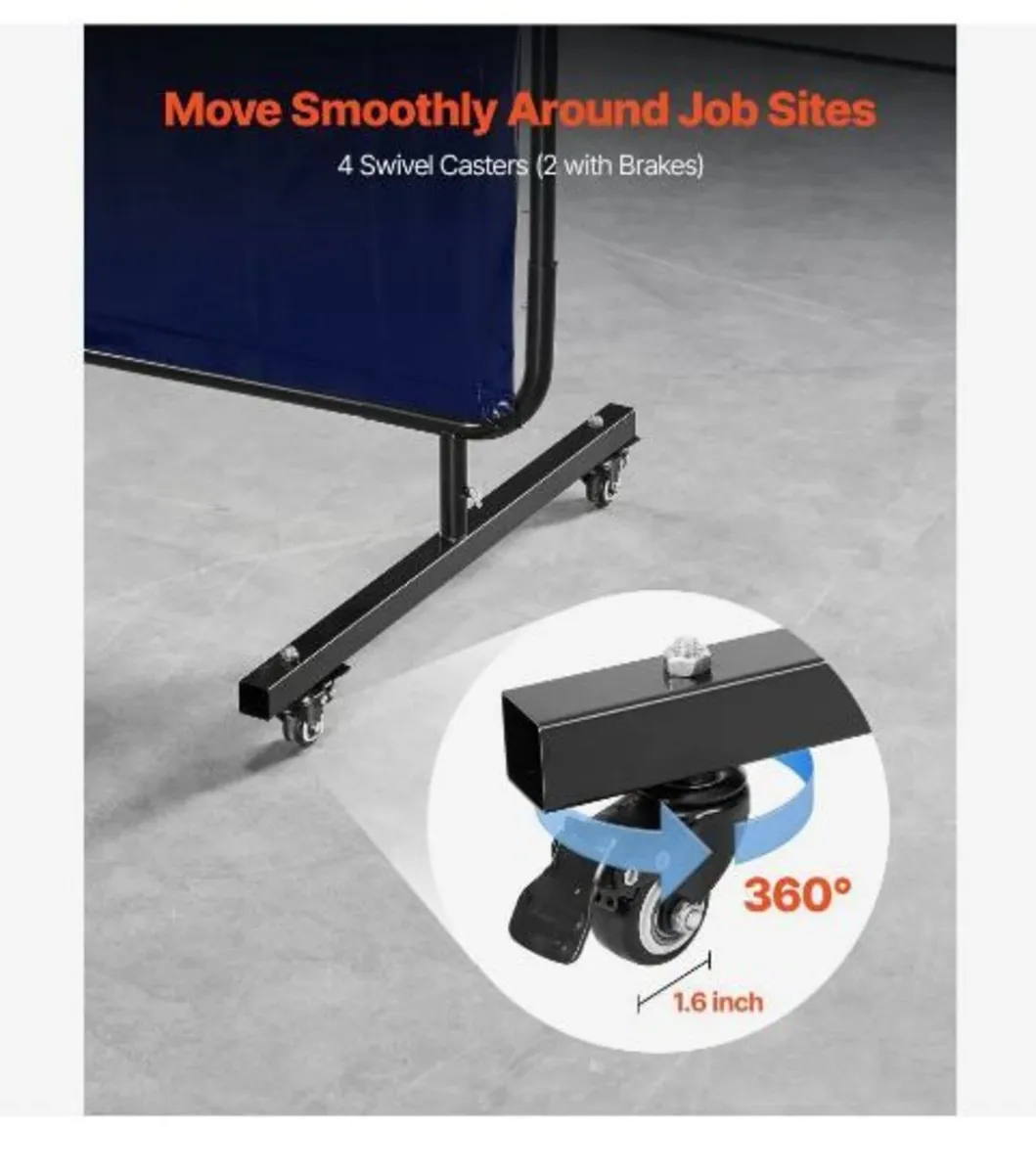 Welding Screen with Frame, 1.74 x 1.74 m - Image 3