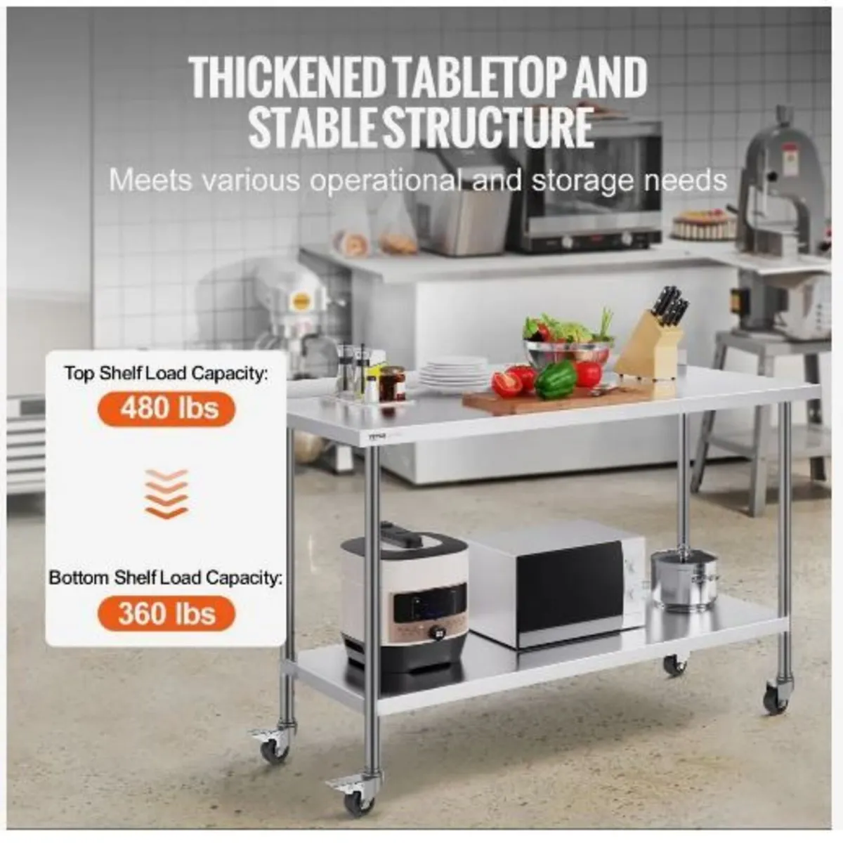 24 x 60 x 40 Inch Stainless Steel Work Table - Image 4