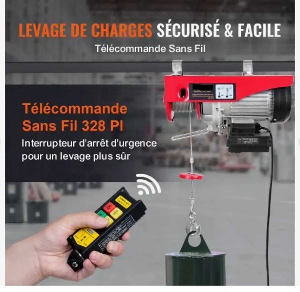 Electric Hoist 2200 lb Electric Winch Wire Rope - Image 3