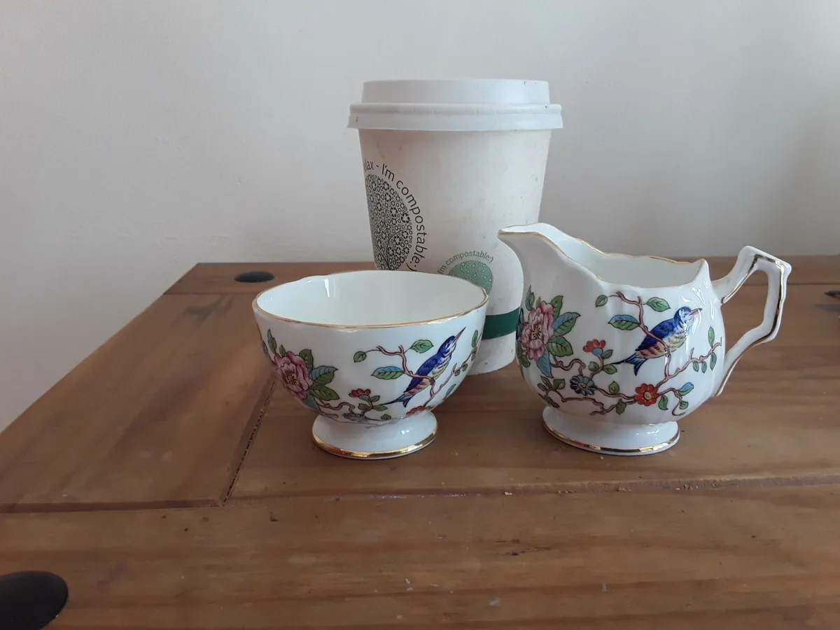 Aynslie bone china small sugar bowl milk jug - Image 1