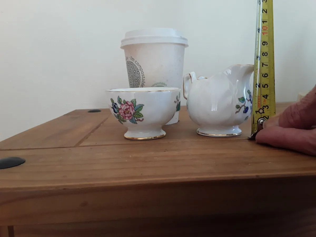 Aynslie bone china small sugar bowl milk jug - Image 3