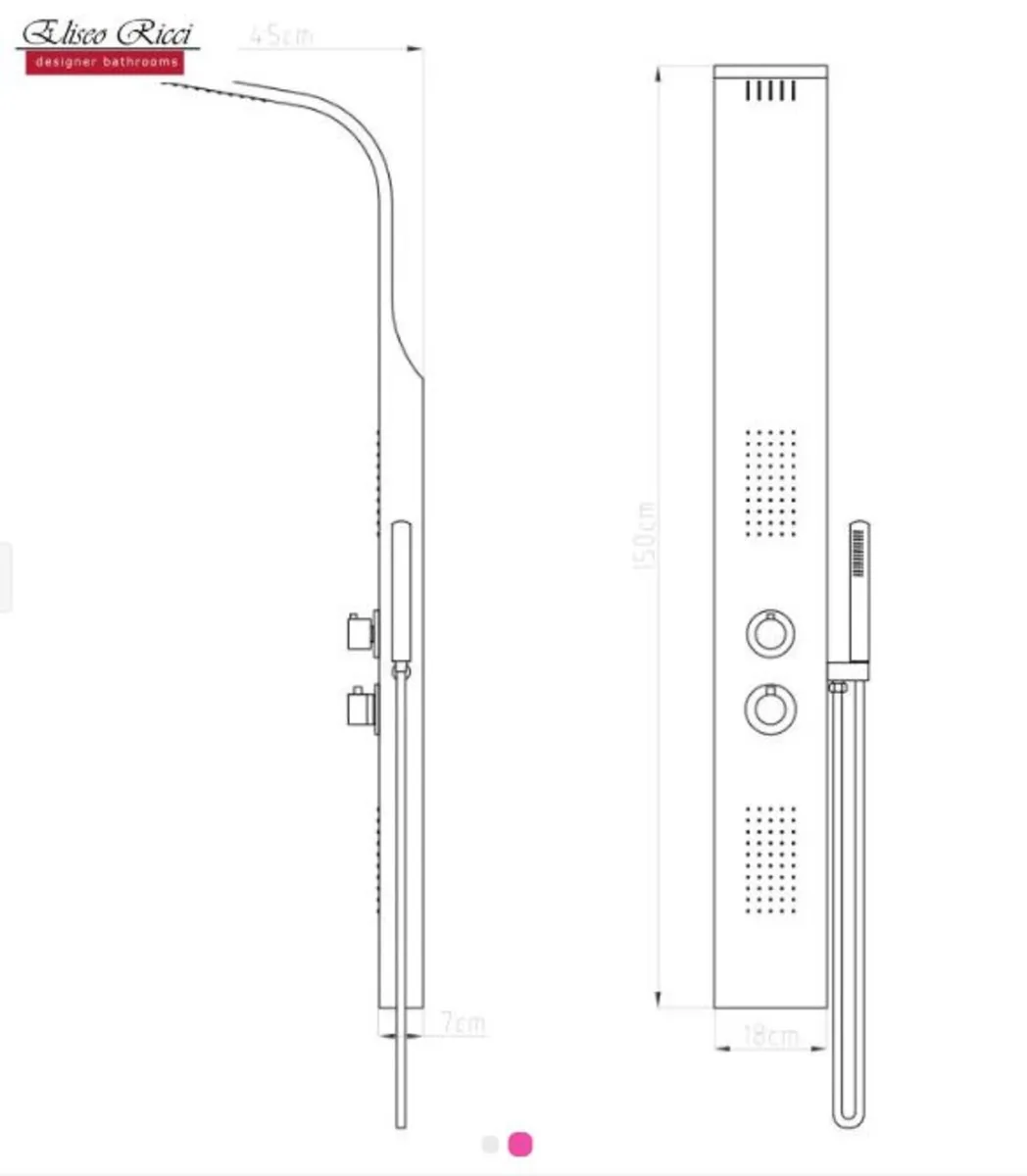 Eliseo Ricci Vesu Shower Tower - Gun Metal - Image 2