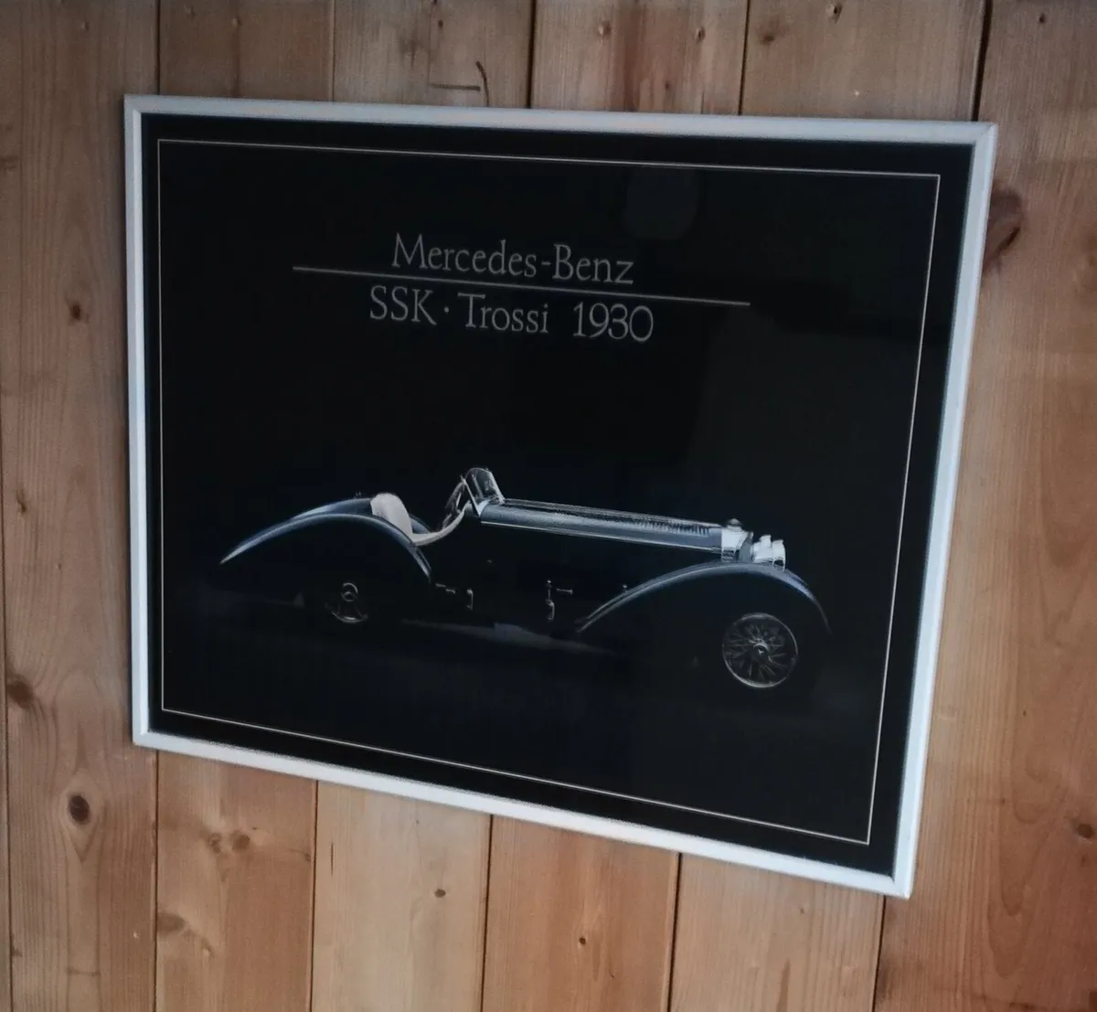 Mercedes Benz vintage Ssk TROSSI framed Picture - Image 1