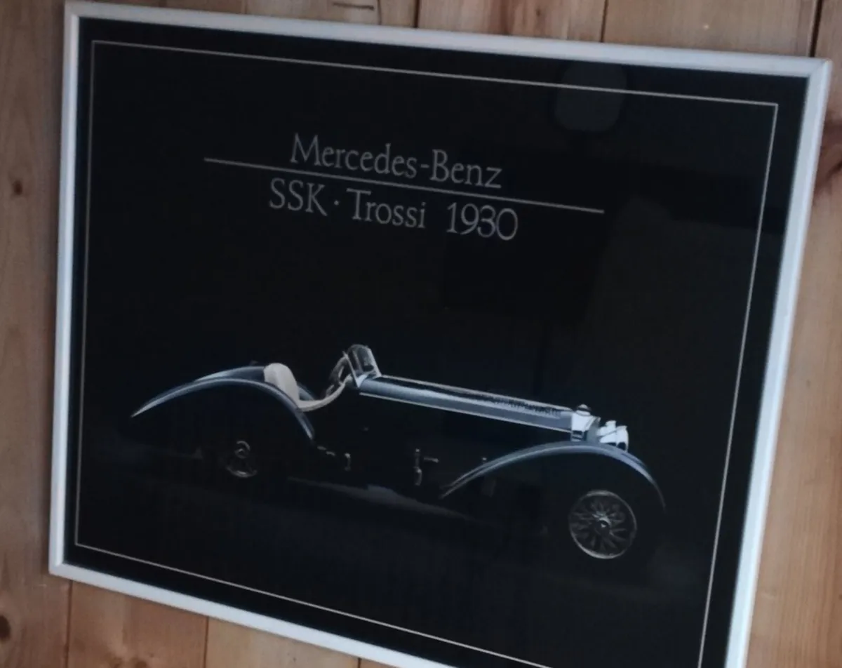 Mercedes Benz vintage Ssk TROSSI framed Picture - Image 2