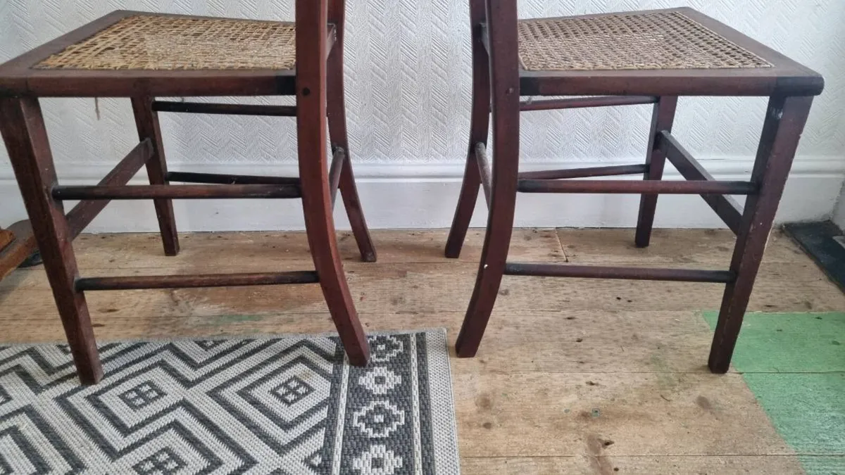 Antique Pair Edwardian Bedroom Chairs - Image 4