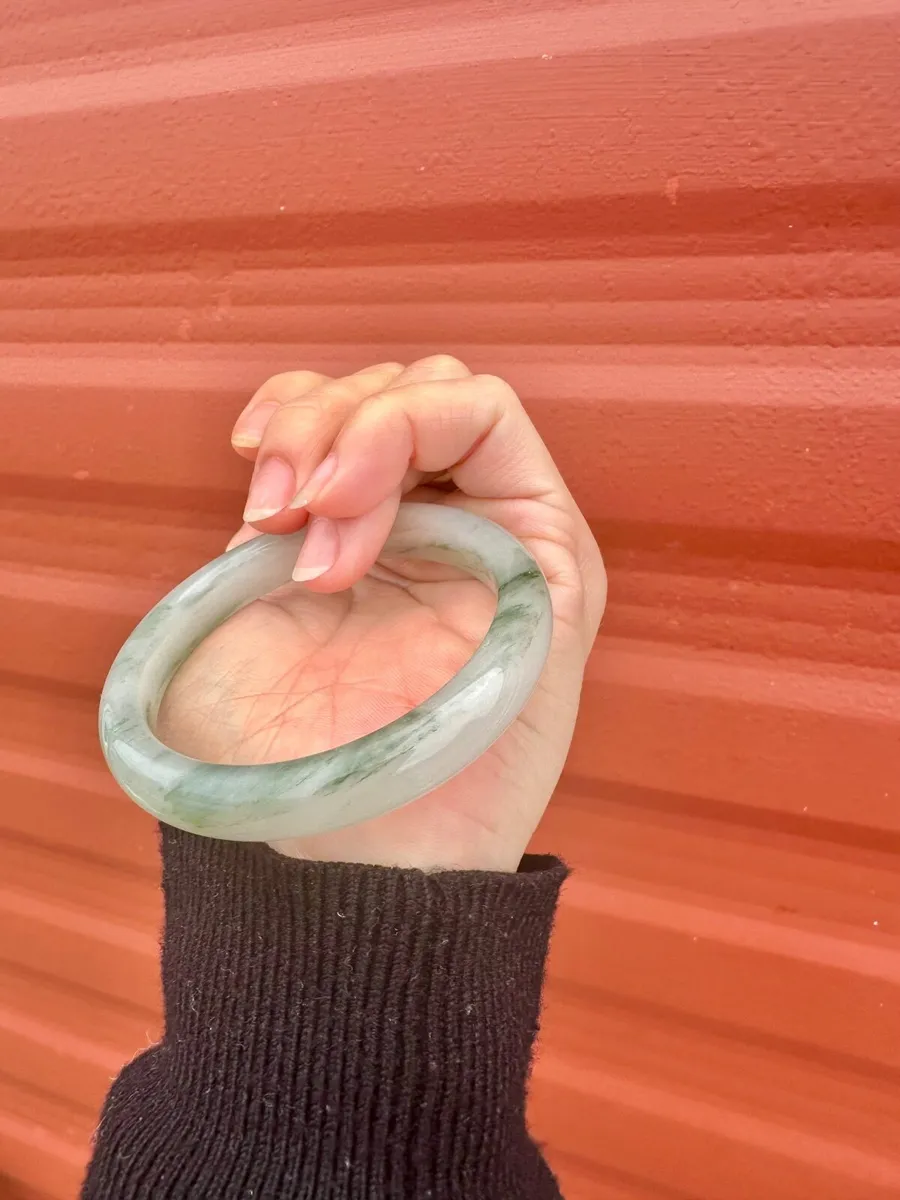 HeTian “Tian Shan Cui” Jade Bangle 56mm - Image 3