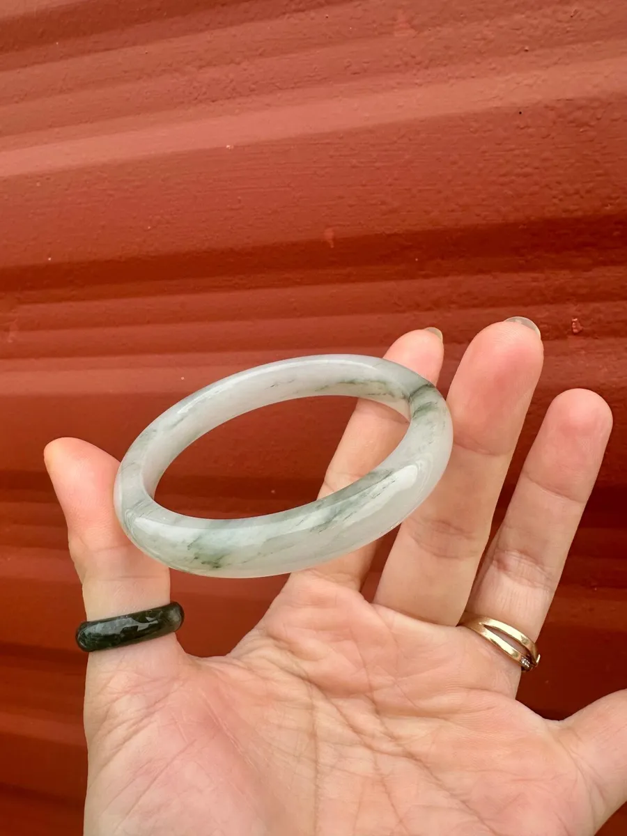 HeTian “Tian Shan Cui” Jade Bangle 56mm - Image 2