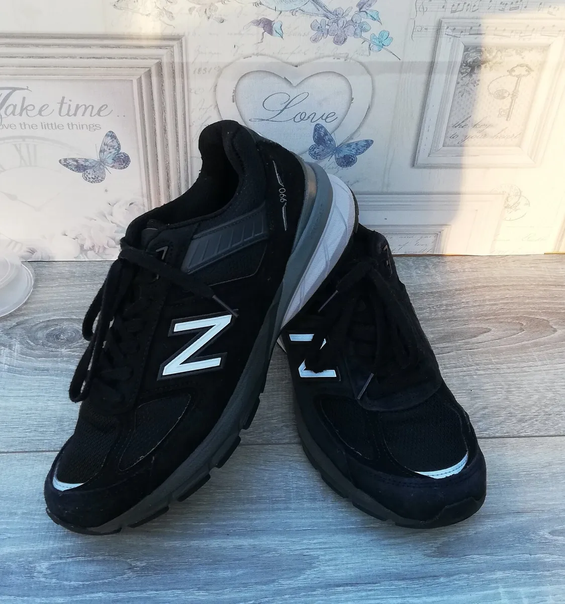 New Balance mens 990v5 sneaker black suede - Image 1