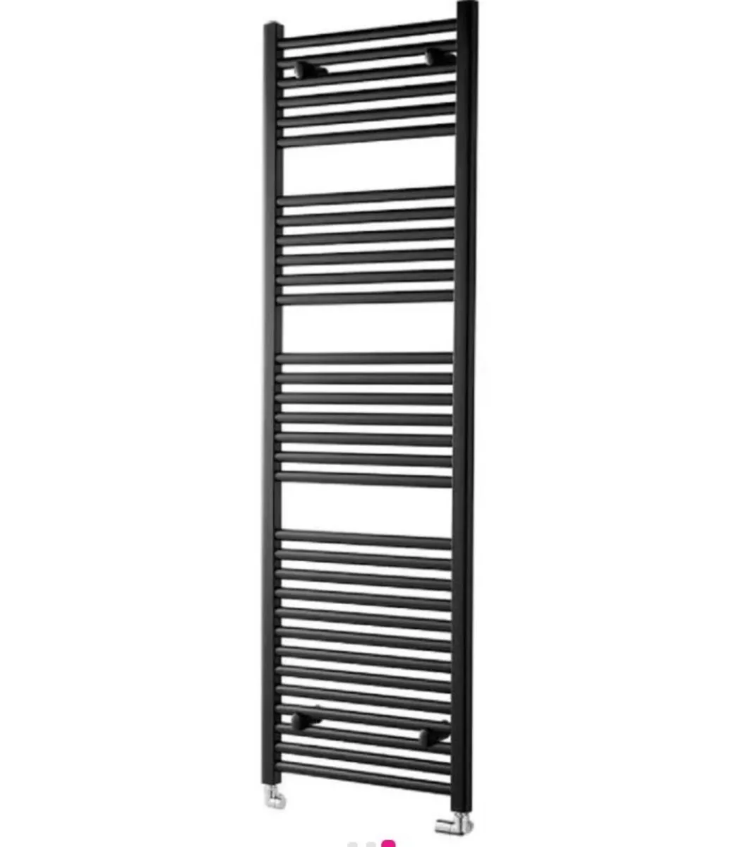 Heated Towel Rail Matt Black - Image 1