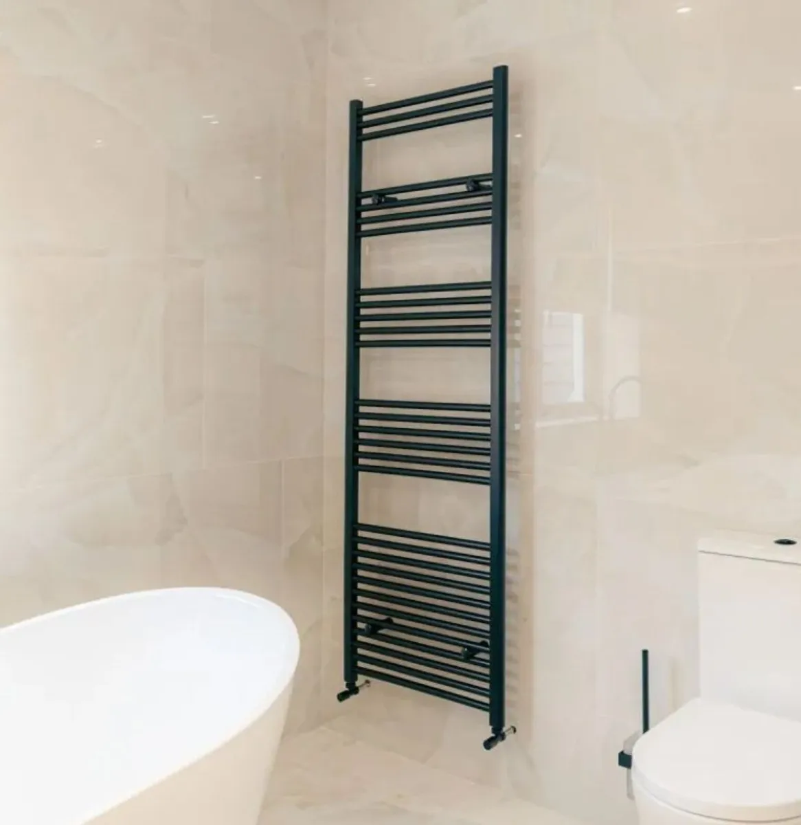 Heated Towel Rail Matt Black - Image 2