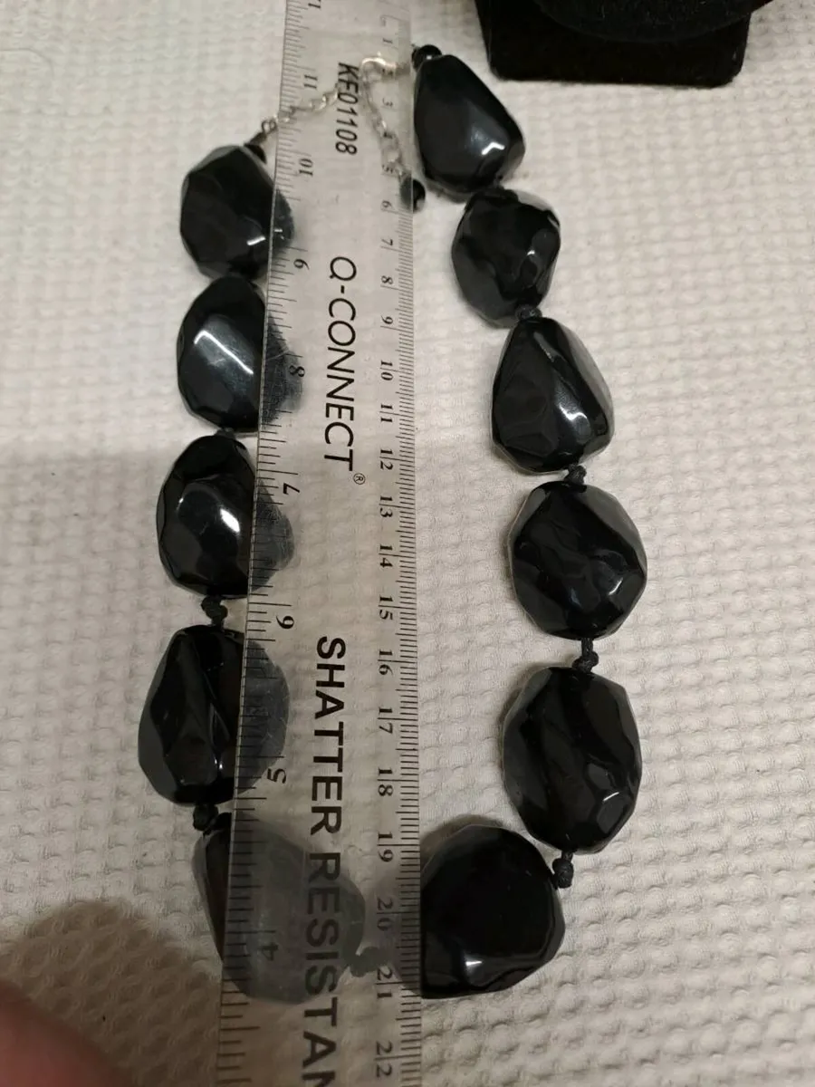 Chunky Black Bead Statement Necklace - Image 4