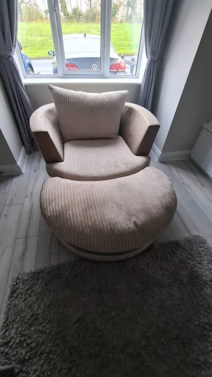 Swivel chair & foot stool - Image 2