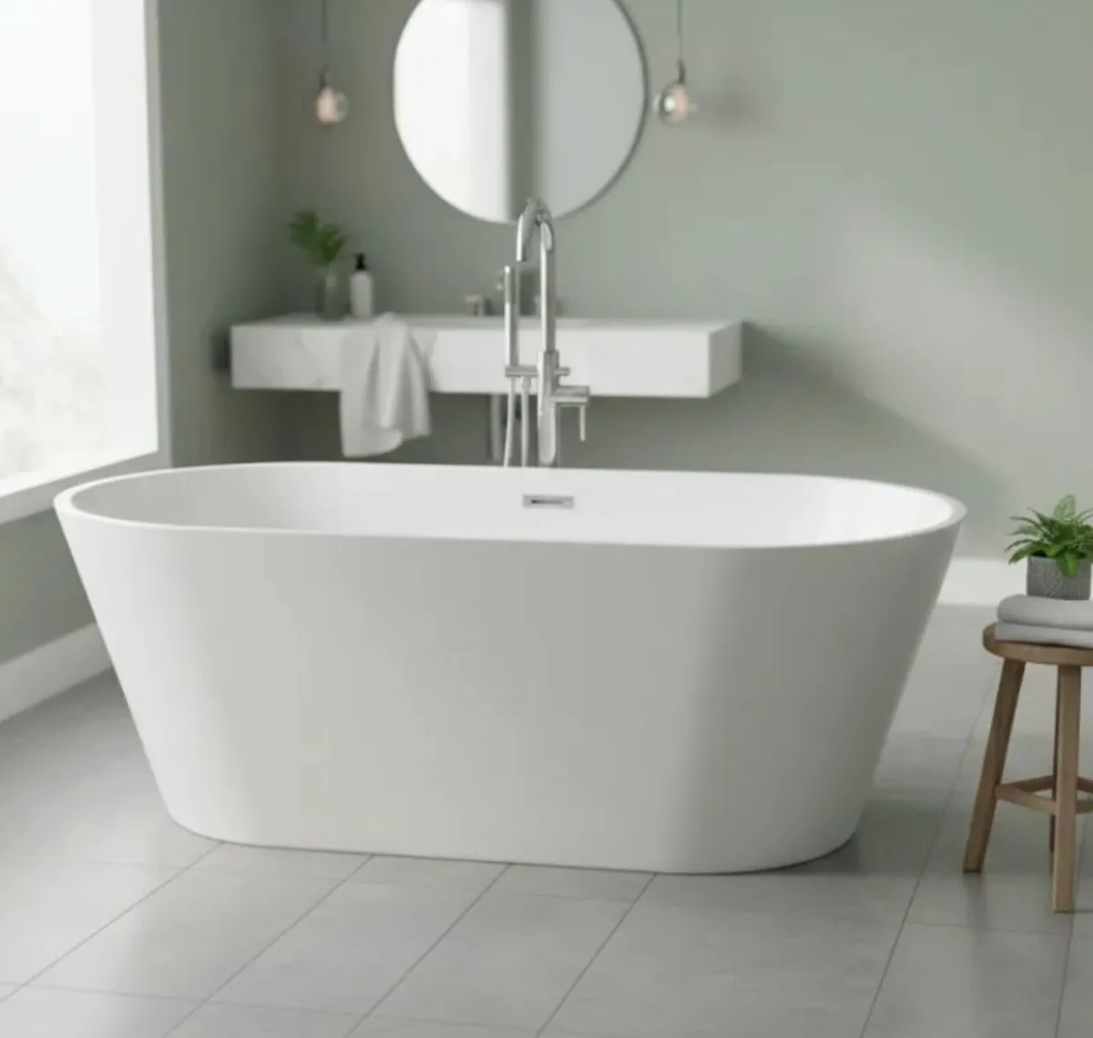 Freestanding Bath 1700 x 800 x 600mm with Air Jets - Image 1