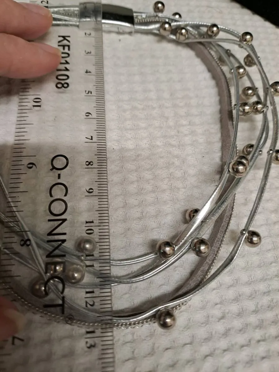 Silver Multi-Strand Statement Necklace - Image 4