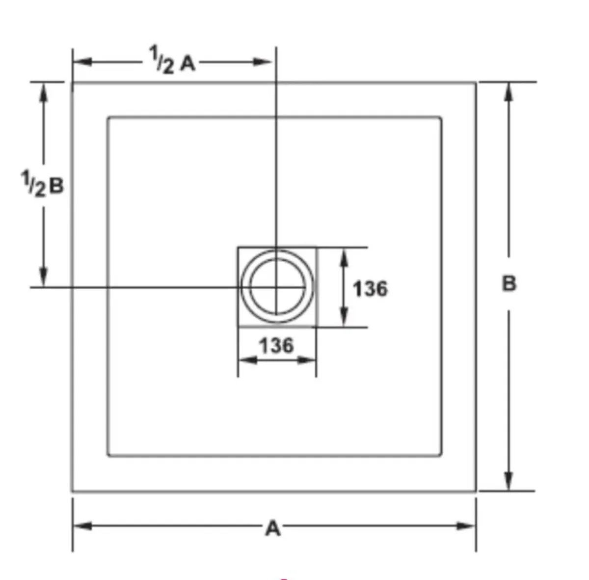 Aqualavo 900 x 900mm Square Slate Effect Tray - Image 2