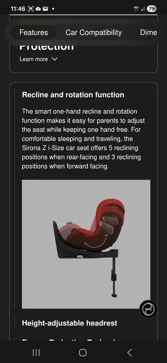 Cybex  Sirona  T i size car seat - Image 4