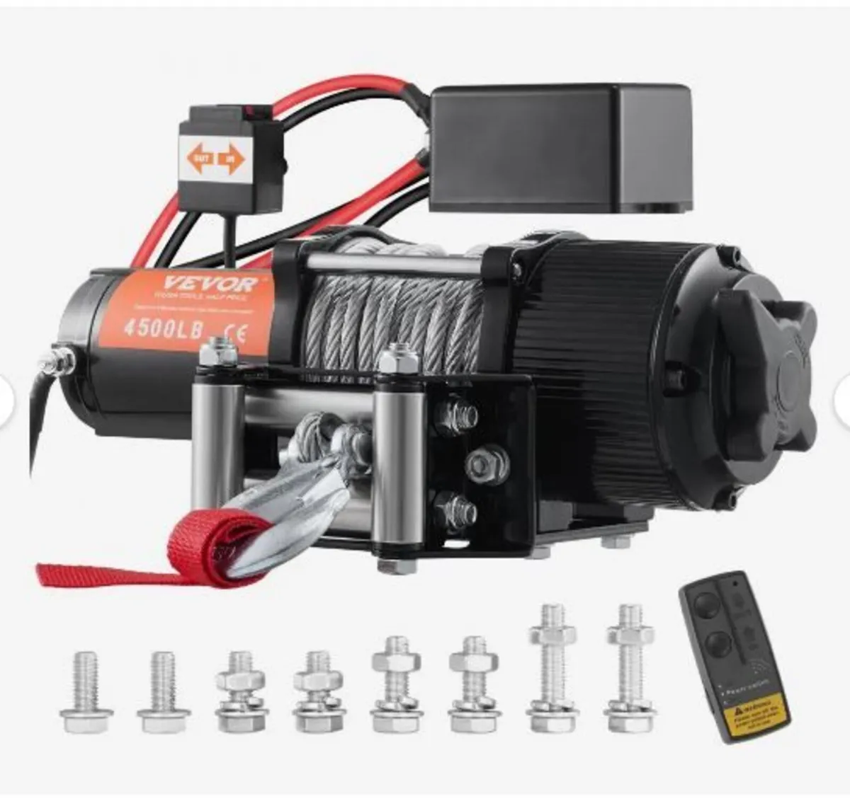 Electric Winch, 12V 4500 lb Load Capacity - Image 1