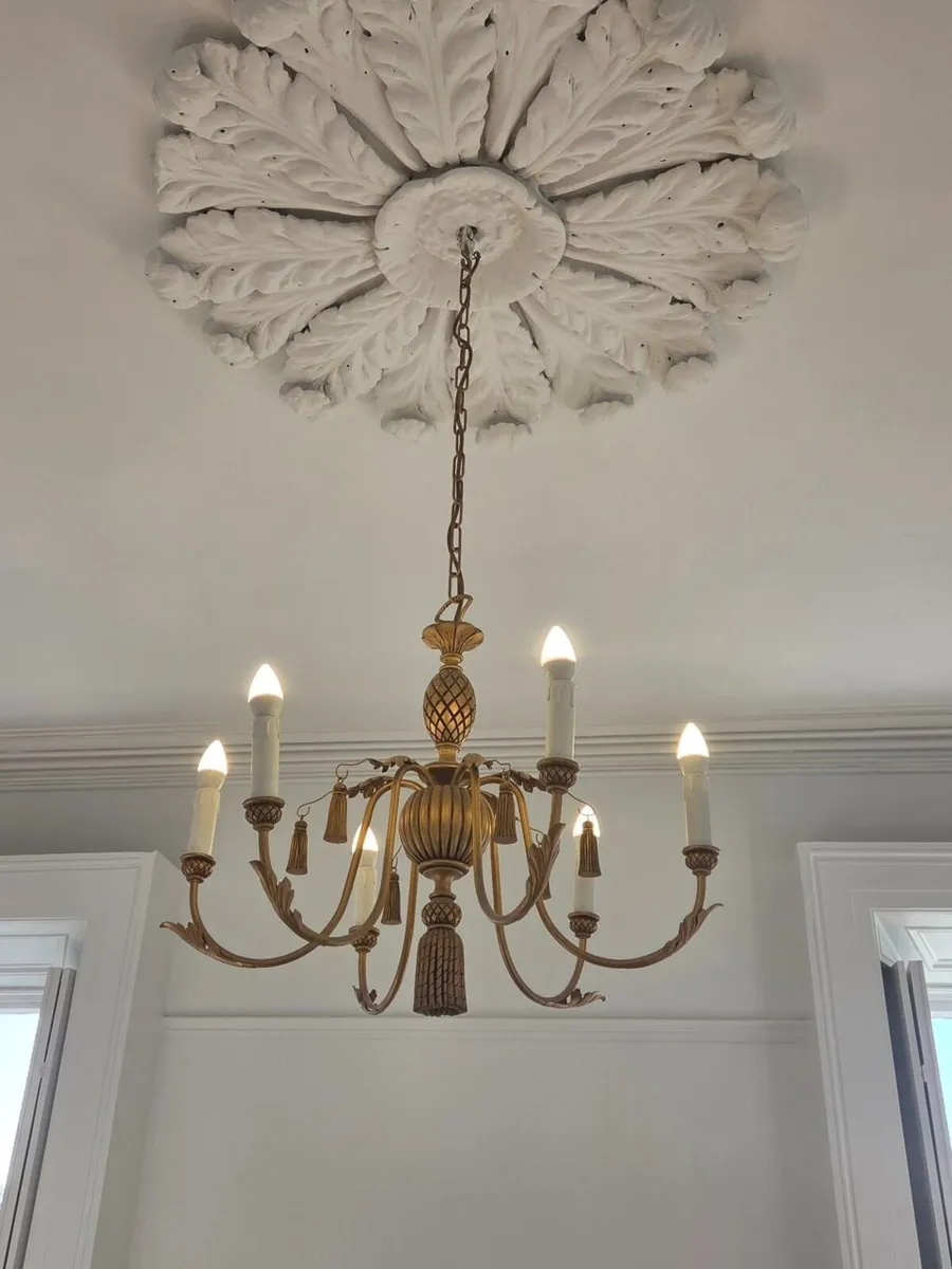 Brass Chandelier for sale - Image 4