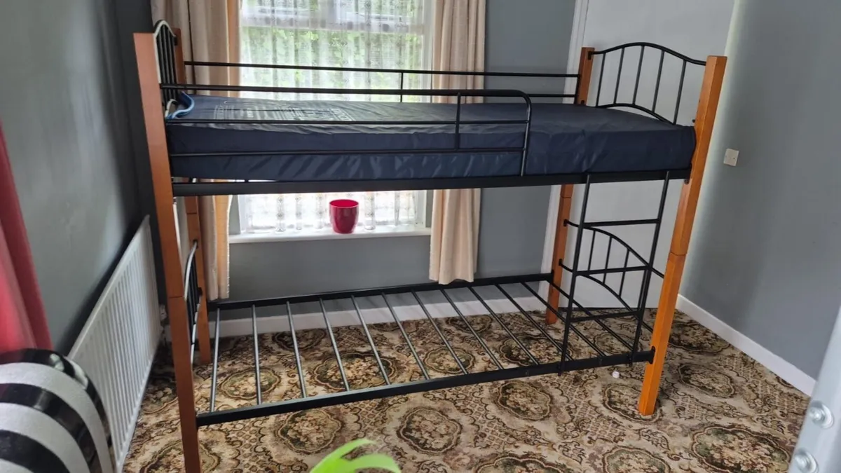 Sturdy Metal Single Bunk Bed Space-Saving - Image 2
