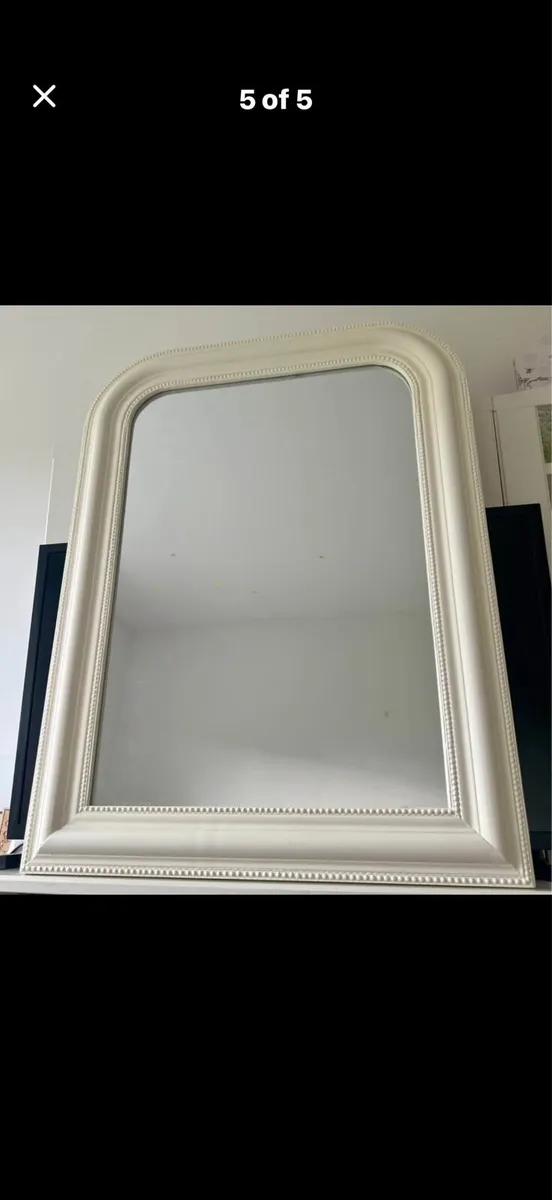 Curved Cream Bevelled Mirror - Image 1
