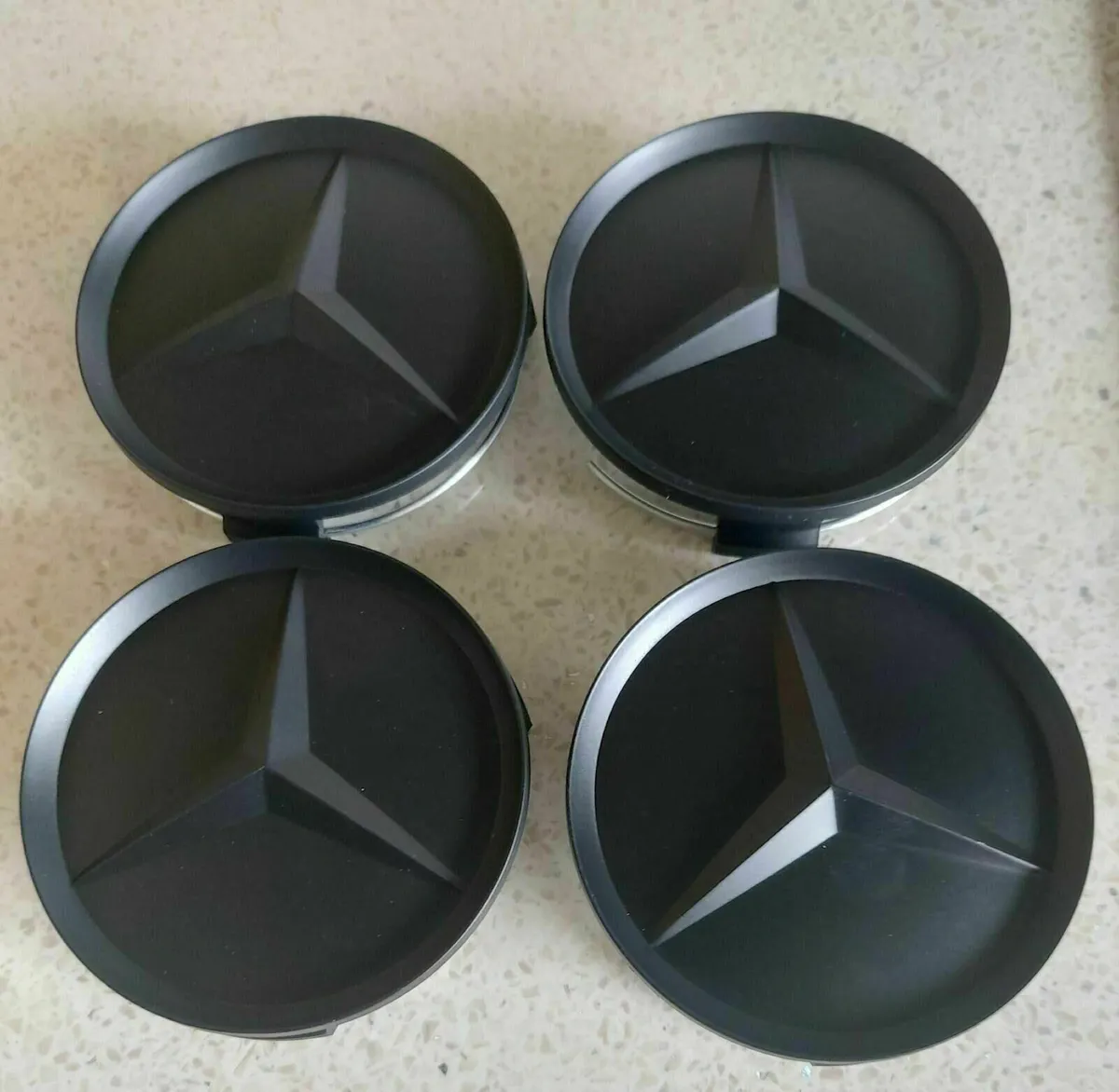 Chrome & Black Mercedes Caps - FREE POST - Image 1