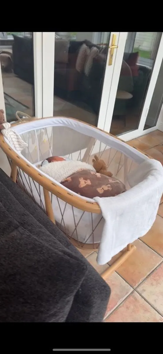 Wooden Crid/Cradle and wooden rocking chair - Image 1