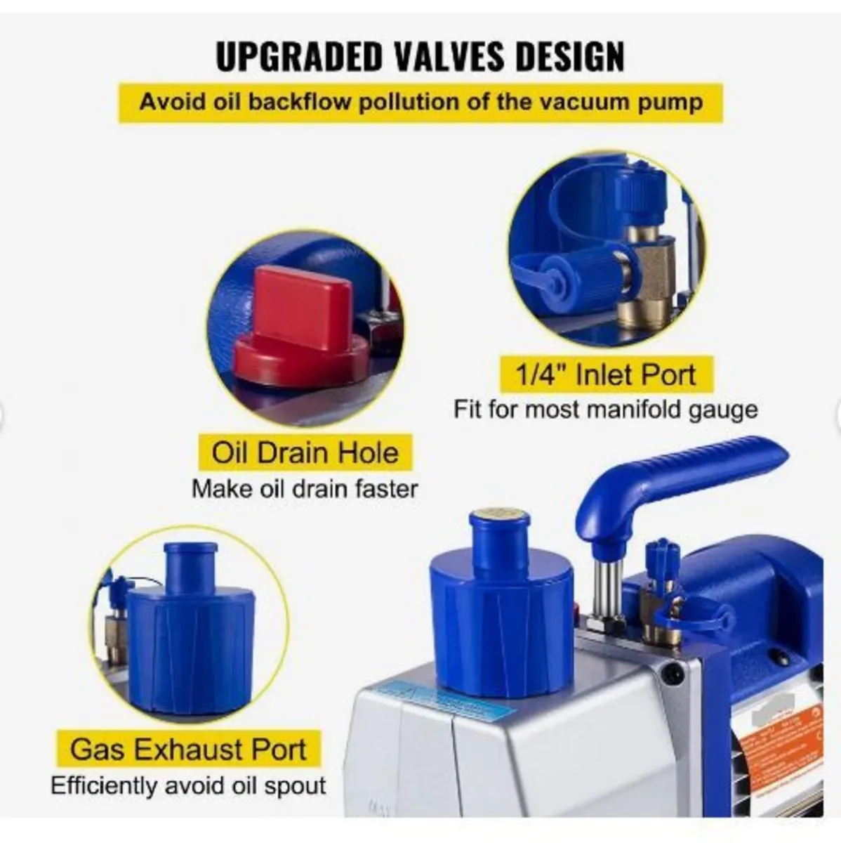 Single Stage Vacuum Pump Rotary Vane 7CFM - Image 4