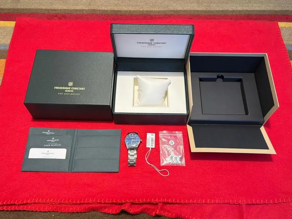 Frederique Constant Classics Swiss Made Watch, Blue Dial, Full Set - Image 4