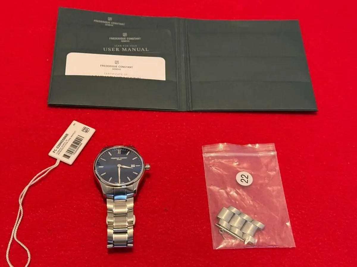 Frederique Constant Classics Swiss Made Watch, Blue Dial, Full Set - Image 3