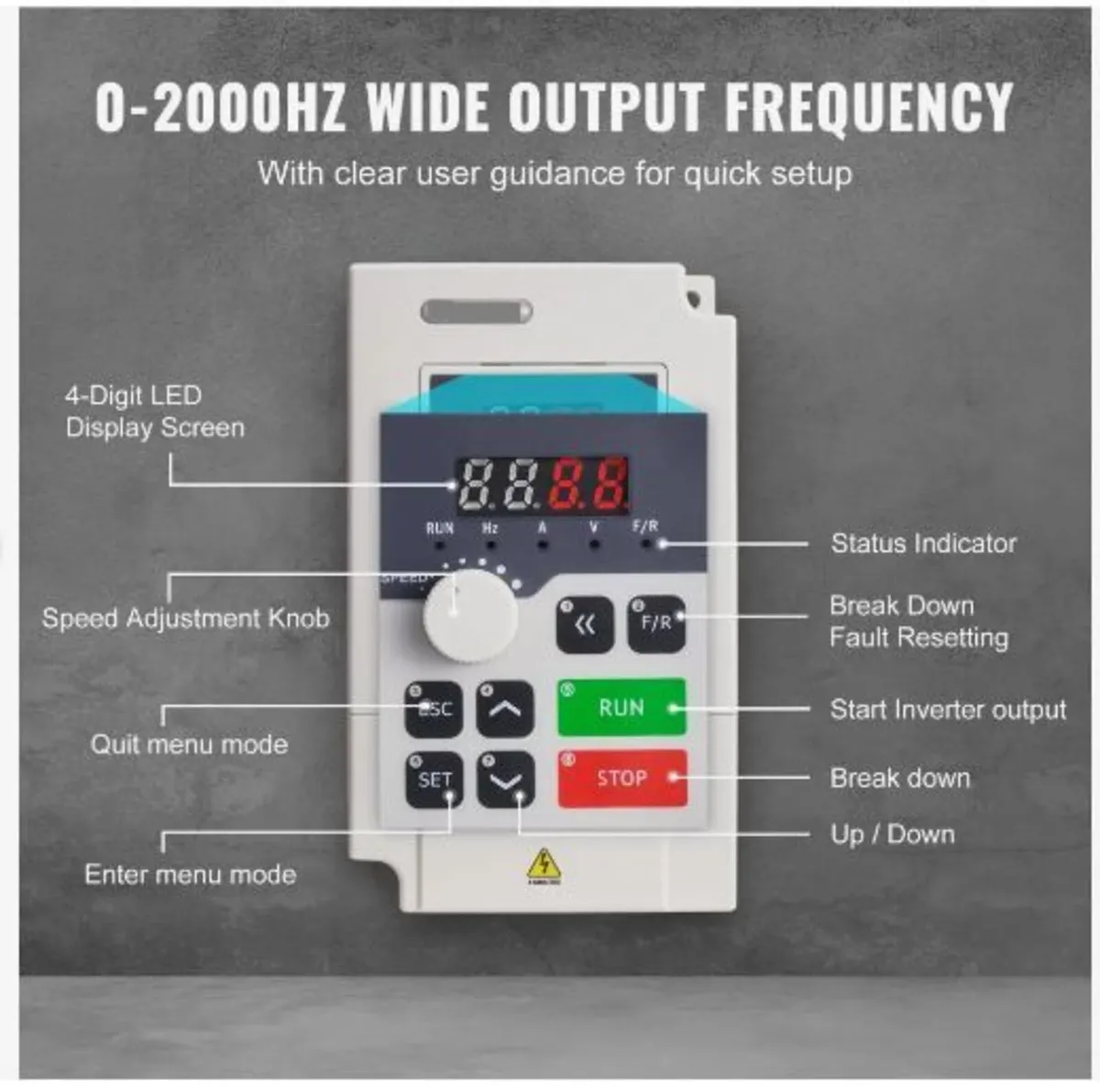 VFD 3HP, 2.2KW, 5A, 3 Phase AC 380V - Image 3