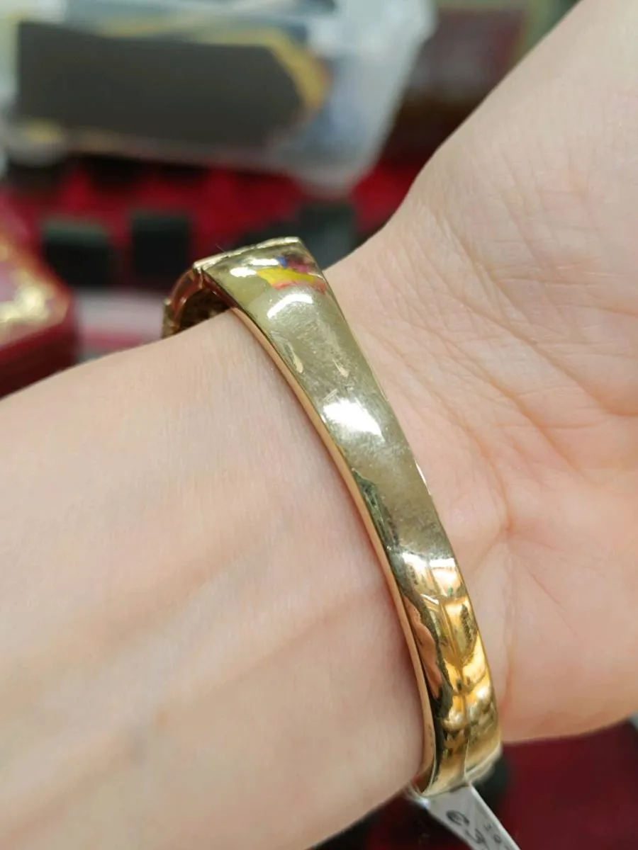 9k Yellow Gold Zirconia Vintage Pave Bracelet - Image 4