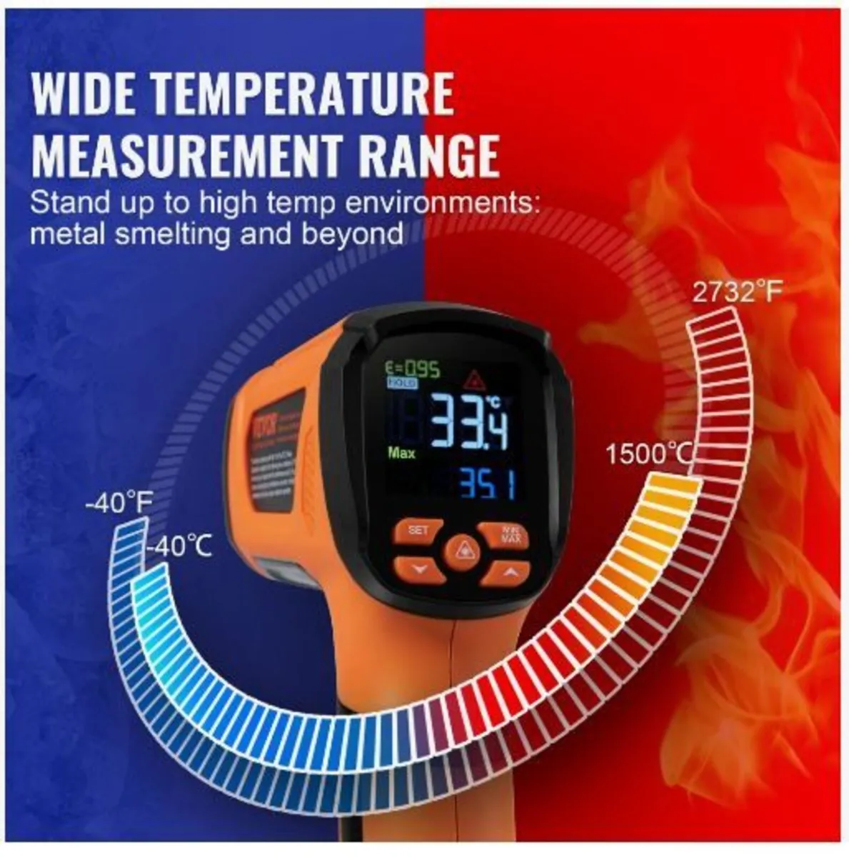 Infrared Thermometer, -40~2732°F Dual Laser - Image 3