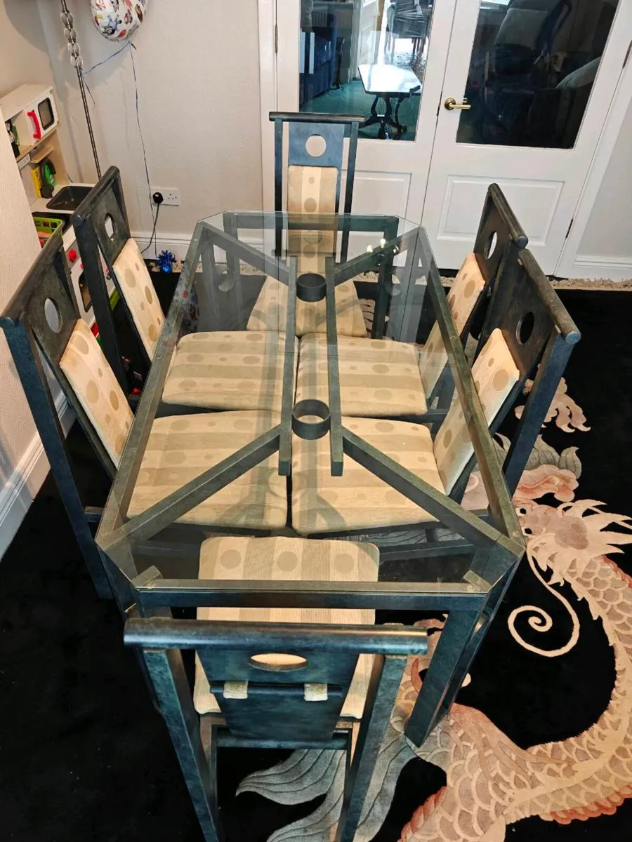 6 Seater Dining Table & Chairs - Image 1