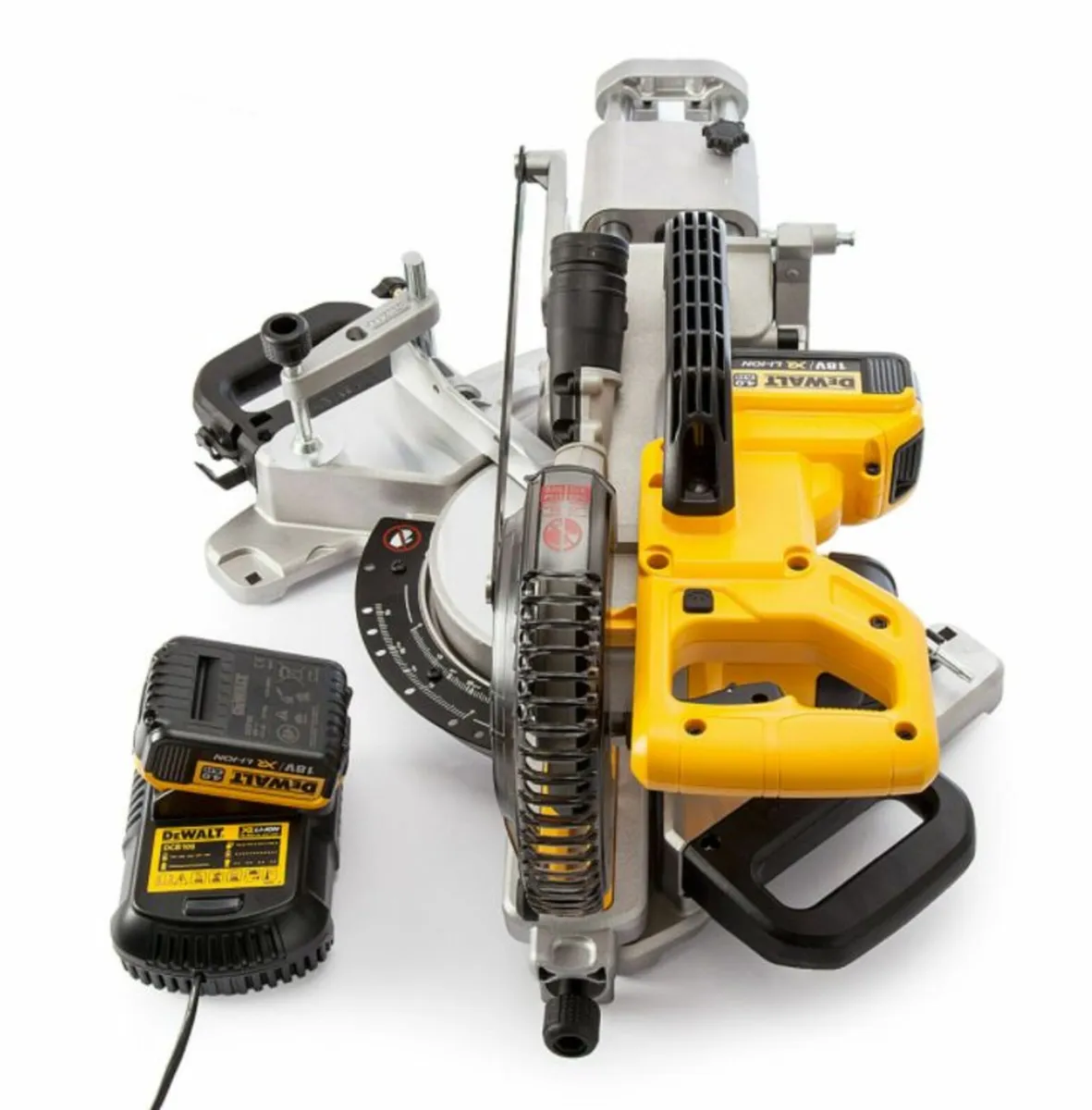 Dewalt DCS365M2 18V XR 184mm Sliding Mitre Saw Kit - Image 1